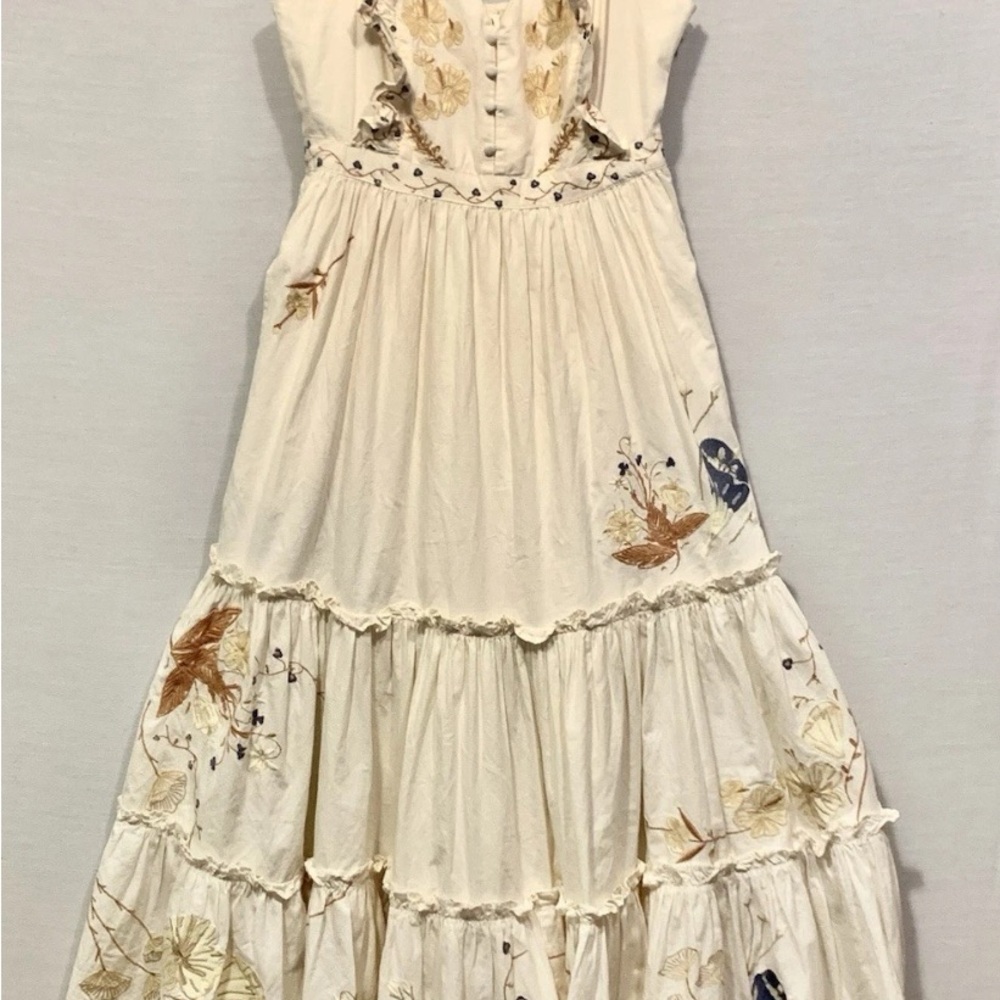 Anthropologie m embroidered dress